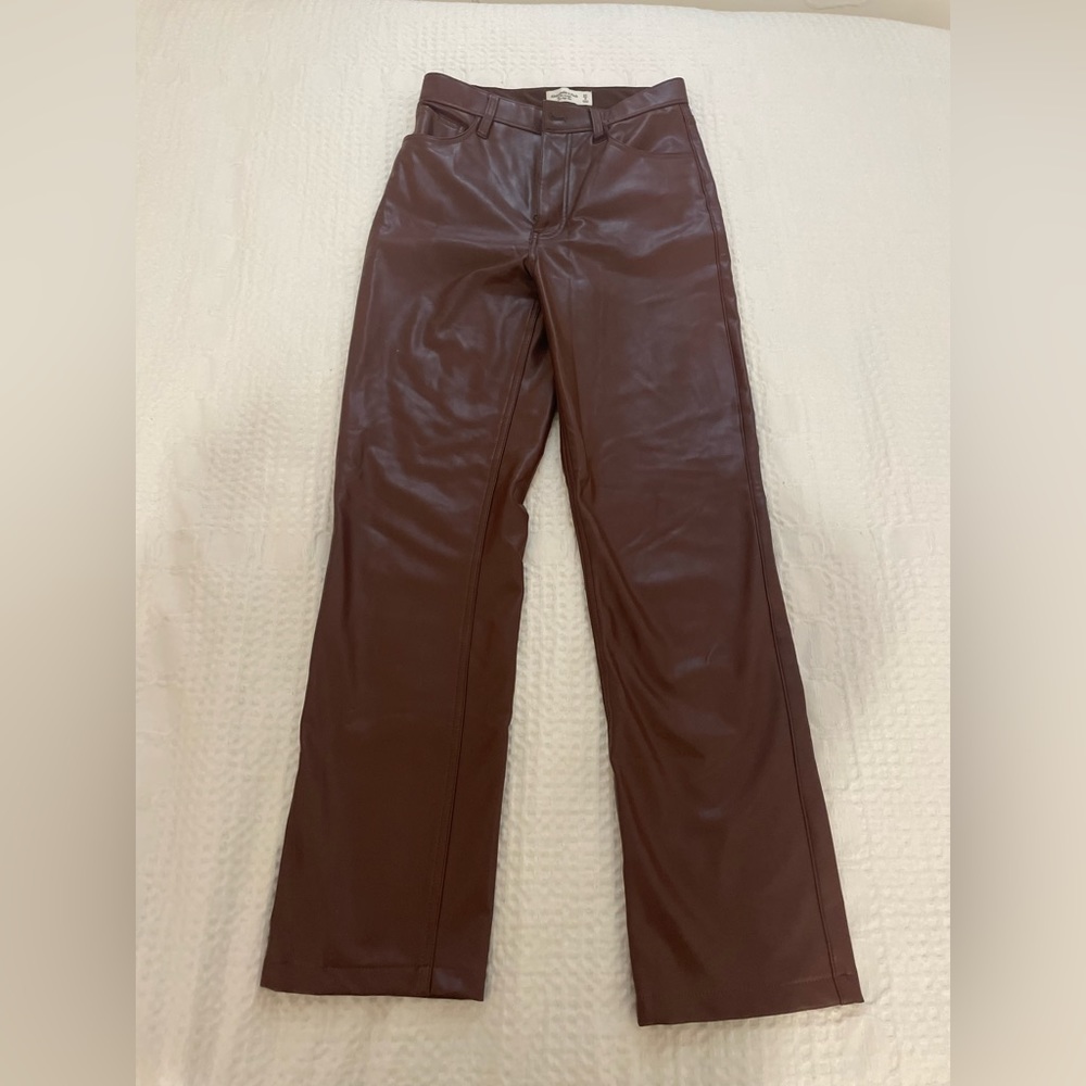 Abercrombie brown leather pants